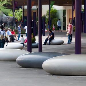 Stone shaped outdoor Bench