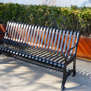 Black backrest bench