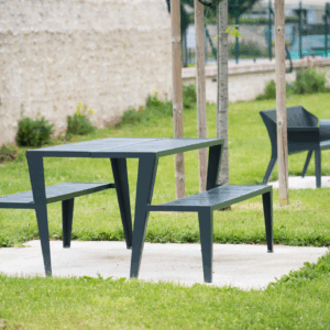 Metal picnic table and chairs