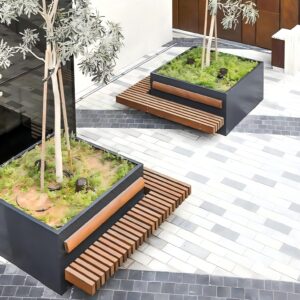 Combination square flower box seats
