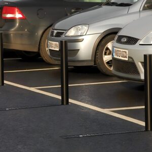 Black and white cold tone bollard